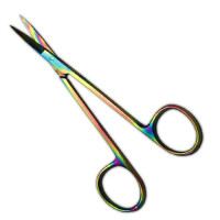 Iris Scissors 4 1/2" Curved - Rainbow Color Coated