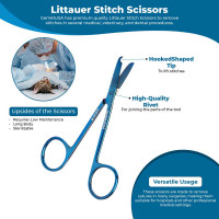 Littauer Stitch Scissors Straight 4 1/2" - Blue Coating