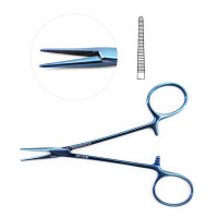 Halsted Mosquito Forceps 4 3/4" Straight, Blue Coated