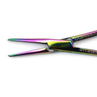 Halsted Mosquito Forceps 4 3/4" Straight, Rainbow Coated