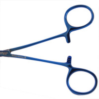 Halsted Mosquito Forceps 4 3/4", Curved, Blue Coated