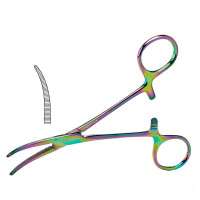 Crile Hemostatic Forceps Curved 5 1/2" Rainbow Coated