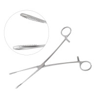 Foerster Sponge Forceps Straight 9 1/2" Serrated Jaws