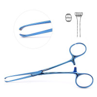 Baby Allis Tissue Forceps 5 1/2" Delicate Blue Coated