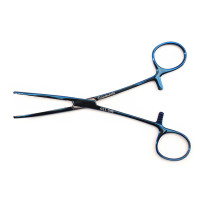Rochester Carmalt Forceps Curved 6 1/4" Blue Coated