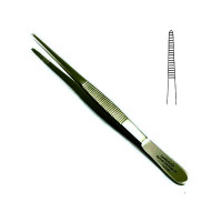 Thumb Forceps 5 1/2" Serrated, Gun Metal Coating