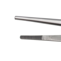 Thumb Tissue Forceps Serrated, 6" Fenestrated Handle