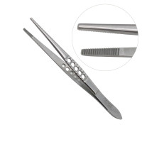 Thumb Tissue Forceps Serrated, 5" Fenestrated Handle