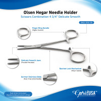 Olsen Hegar Needle Holder Scissors Combination 4 3/4" Delicate Smooth