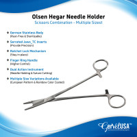 Olsen Hegar Needle Holder Scissors Combination 6 1/2" European Pattern