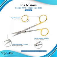 Iris Scissors Straight 4 1/2" Tungsten Carbide