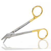 Wire Cutting Scissors 4 3/4" Angled with Notch, Tungsten Carbide