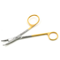 Gillies Needle Holder 5 3/4" One Large Offset Ring Tungsten Carbide, Curved Tip