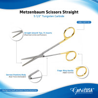 Metzenbaum Scissors  Straight  5 1/2"  Tungsten Carbide