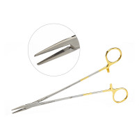 Crile Wood Needle Holder Tungsten Carbide Jaws Serrated 9 inch Left Hand