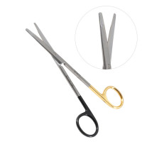 Super Sharp Kilner Ragnell Dissecting Scissors Straight 5 1/2" - Tungsten Carbide, Gold Rings