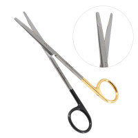 Super Sharp Kilner Ragnell Dissecting Scissors Straight 7" - Tungsten Carbide, Gold Rings