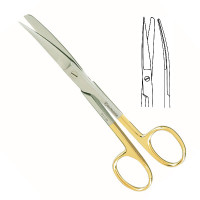 Operating Scissors Sharp Blunt Curved 4 1/2" - Tungsten Carbide