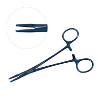 Olsen Hegar Needle Holder Scissors Combination 6 1/2" Serrated, Tungsten Carbide - Blue Coated