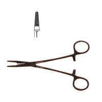 Olsen Hegar Needle Holder Scissors Combination 6 1/2" Serrated, Tungsten Carbide - Gun Metal