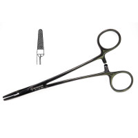 Olsen Hegar Needle Holder Scissors Combination 5 1/2" Serrated - Tungsten Carbide, Gun Metal