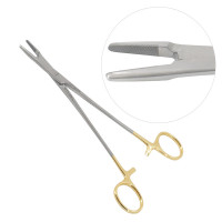 Olsen Hegar Needle Holder Scissors Combination 7 1/2" - Tungsten Carbide Inserts Jaws, Left Handed