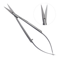 Noyes Iris Scissors Straight 4 1/2" Sharp Tips With Spring Handle