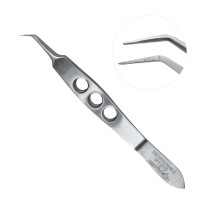 McPherson Suturing Forcep 10cm Angled 5mm Smooth Jaws with Tying Platform