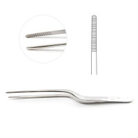 Jansen Bayonet Forceps  Serrated  7 1/2"