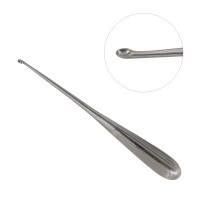 Brun Curette Hollow Handle Straight Shaft Oval Cup 8" #6/0 (2.0mm)