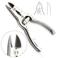 Mycotic Nail Nipper, Double Action Jaws, Barrel Spring, Straight, 4 1/2"