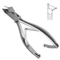 Nail Nipper 5 1/2" Somdahl Angled Concave Leaf Spring Locking Clip Knurled Handle