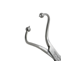 Bone Fragment Clamp 6 1/2" Curved 3.0mm Ball Tips with Long Ratchet