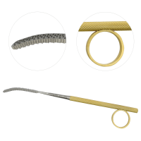 Gallaher Antrum Bone Rasp Outside Curved 7" Gold Ring Handle