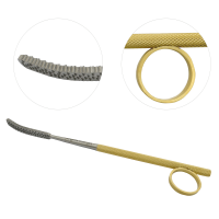 Gallaher Antrum Bone Rasp Inside Curved 7" Gold Ring Handle