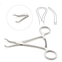 Bone Reduction Forceps 5", Curved Stepped Pointed