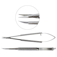 Micro Surgery Scissors Sharp Points Round Handles Curved 6"