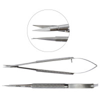 Micro Surgery Scissors Sharp Points Round Handles Straight 6"