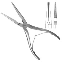 Universal Needle Nose Pliers 8" Serrated with Spring 1.1mm Max Cut