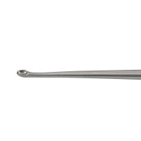 Brun Curette Hollow Handle Straight Shaft Oval Cup 8” #2/0 (3.3mm)