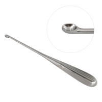 Brun Curette Hollow Handle Straight Shaft Oval Cup 8” #4 (6.1mm)