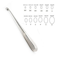 Brun Curette 8” Hollow Handle Angled Shaft Oval Cup #3/0 (2.8mm)