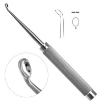 Cobb Curette Stainless Handle 11” Knurled Handle Oval Cup Angled #4 (5.7mm)