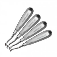 Winged Dental Elevator Set of 4 with 5mm to 8mm Back Bent Tip having Standard Handle