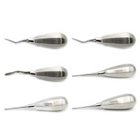 Luxating Elevator Set of 6 having Stubby Handle with 3 Inside Bent Tip and 3 Curved Tip