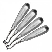 Winged Dental Elevator Set of 4 with Inside Bent Tip 5mm, 6mm, 7mm, 8mm having Standard Handle