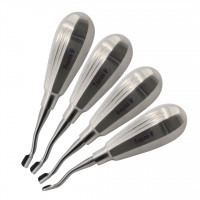 Winged Dental Elevator Set of 4 with 5mm to 8mm Inside Bent Tip having Short Handle