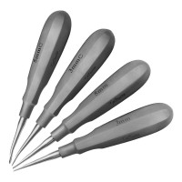 Luxating Elevator Set of 4 having Standard Handle 6 inch with 2 Straight Tips and 2 Curved Tips