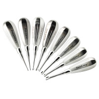 Winged Dental Elevator Set of 8 with Straight Tip having Short Handle