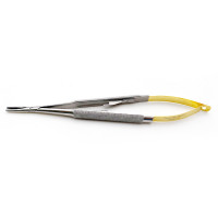 Castroviejo Micro Surgical Needle Holder 5 1/2" Serrated  Straight With Catch Round Body Style  Tungsten Carbide